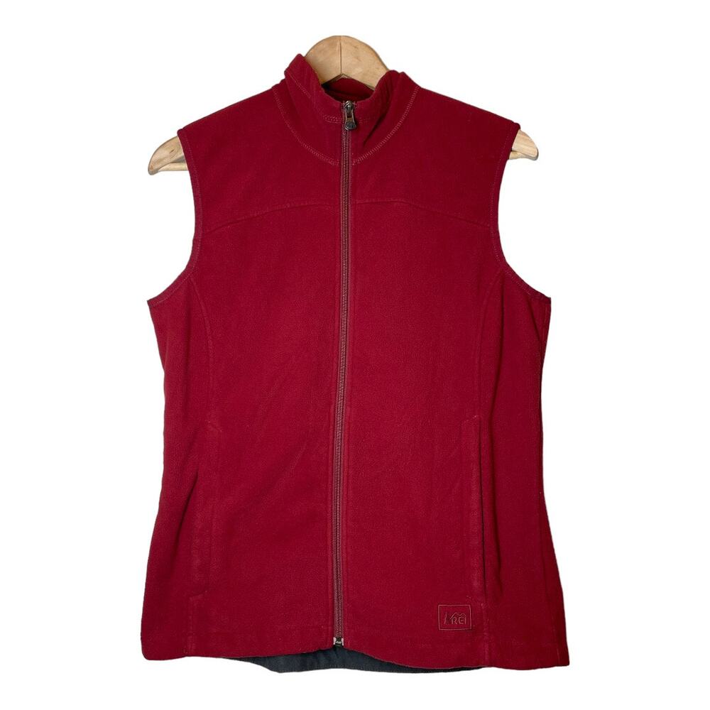REI Fleece Full zip Vest Brick Red Medium